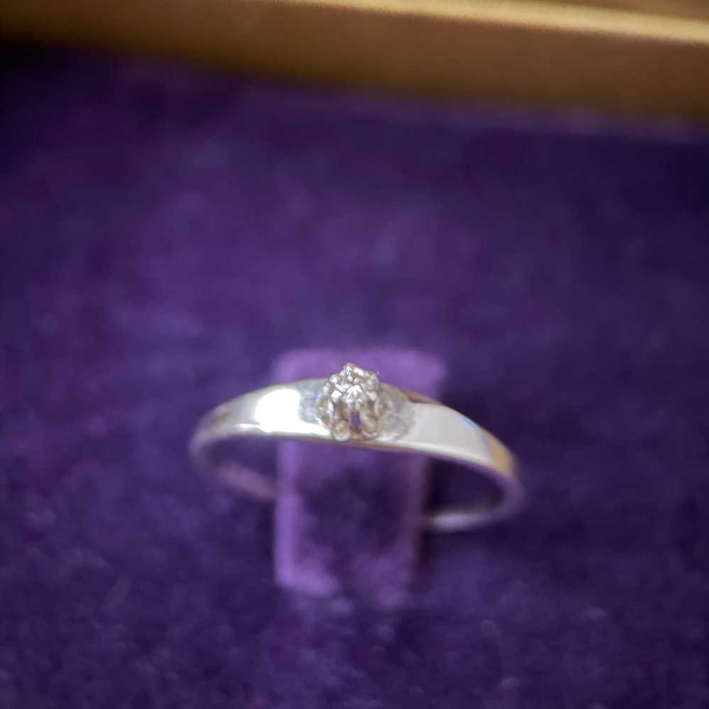 Antique Victorian 10k solid gold diamond buttercup solitaire engagement ring 6 - Picture 3 of 10